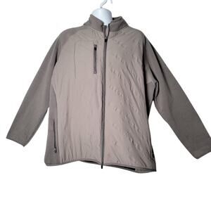 Johnnie-O Men’s XXL Gray Full‎ Zip Jacket Company Logo Nylon Spandex Golf Preppy